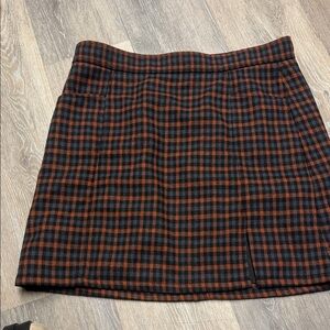 LOFT Black and Orange Checkered Skirt size 10 womens